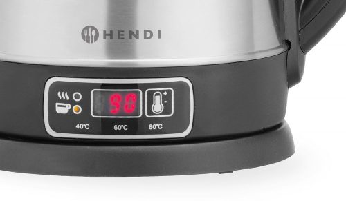 Elektromos vízforraló vezeték nélkül, hőmérséklet-szabályozással, HENDI, 1,8L, 230V/1800W, 230x165x(H)255mm