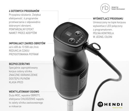 Botmixer HENDI BLEND, HENDI, designed by Robert Bronwasser, 220-240V/250W, ⌀71x(H)450mm