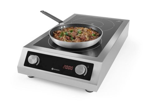 Indukciós tűzhely 7000 modell, HENDI, , 400V/7000W, 405x700x(H)145mm