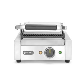  Kontakt grill - szimpla verzió, HENDI, Bordázott tetejű és aljú, 230V/1800W, 310x426x(H)210mm