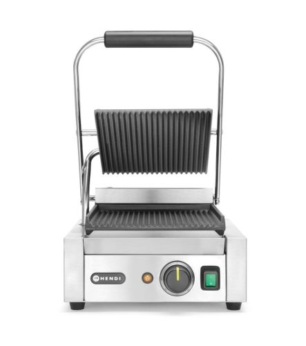 Kontakt grill - szimpla verzió, HENDI, Bordázott tetejű és aljú, 230V/1800W, 310x426x(H)210mm