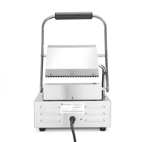 Kontakt grill - szimpla verzió, HENDI, Bordázott tetejű és aljú, 230V/1800W, 310x426x(H)210mm