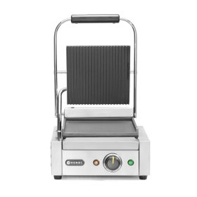   Kontakt grill - szimpla verzió, HENDI, Bordázott tetejű és sima aljú, 230V/1800W, 310x400x(H)210mm