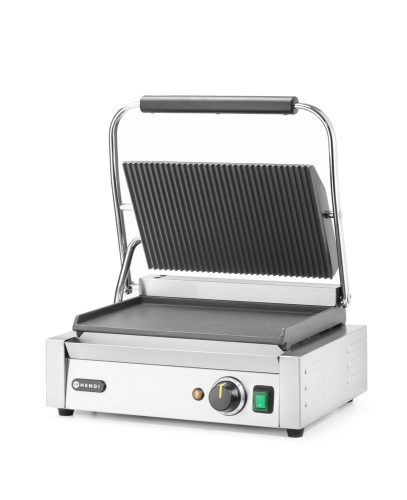 Kontakt grill Pannini, HENDI, Bordázott tetejű és sima aljú, 230V/2200W, 430x370x(H)210mm