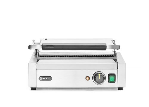 Kontakt grill Pannini, HENDI, Bordázott tetejű és sima aljú, 230V/2200W, 430x370x(H)210mm