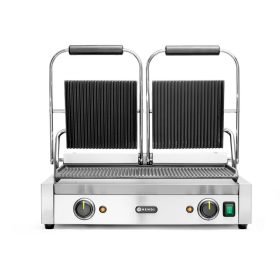   Kontakt grill - dupla verzió Teljesen bordázott, HENDI, Bordázott tetejű és aljú, 230V/3600W, 570x395x(H)510mm