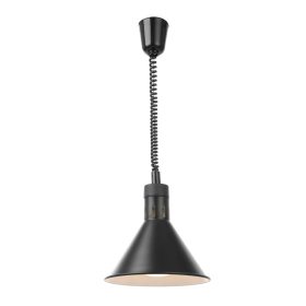   Függesztett melegentartó lámpa kúp alakú, HENDI, Fekete, 230V/250W, ⌀275x(H)250mm