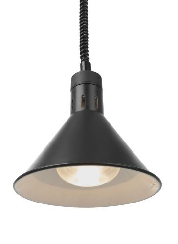 Függesztett melegentartó lámpa kúp alakú, HENDI, Fekete, 230V/250W, ⌀275x(H)250mm
