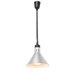   Függesztett melegentartó lámpa kúp alakú, HENDI, Ezüst, 230V/250W, ⌀275x(H)250mm