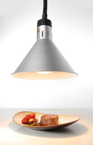 Függesztett melegentartó lámpa kúp alakú, HENDI, Ezüst, 230V/250W, ⌀275x(H)250mm