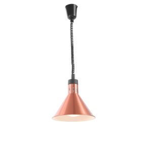   Függesztett melegentartó lámpa kúp alakú, HENDI, Rézvörös, 230V/250W, ⌀275x(H)250mm