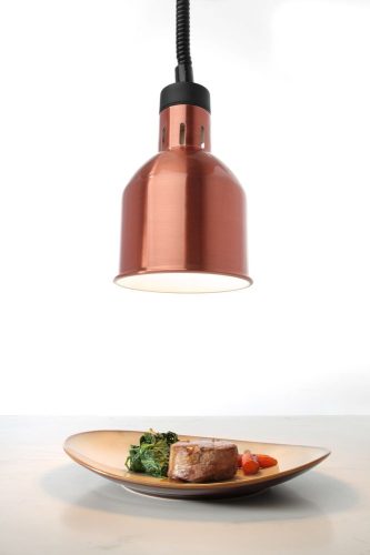 Függesztett melegentartó lámpa henger alakú, HENDI, Rézvörös, 230V/250W, ⌀175x(H)250mm