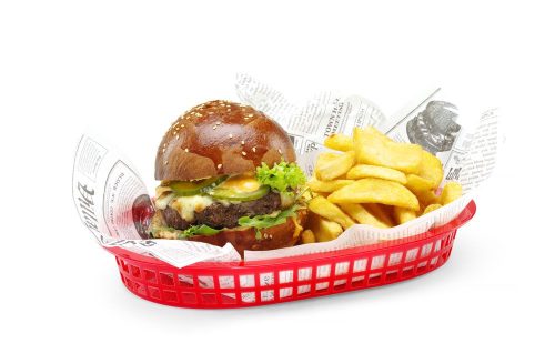 Tálaló kosarak fast food stílusban, HENDI, Piros, 6 db., 275x175x(H)38mm