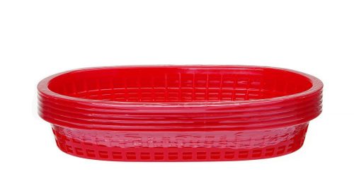 Tálaló kosarak fast food stílusban, HENDI, Piros, 6 db., 275x175x(H)38mm