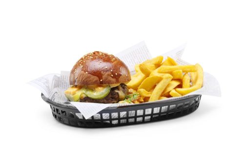 Tálaló kosarak fast food stílusban, HENDI, Fekete, 6 db., 275x175x(H)38mm