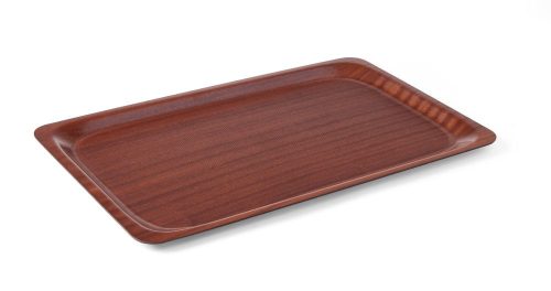 Tálca, téglalap alakú, csúszásmentes, laminált, AmerBox, GN 1/1, Mahagóni, 325x530mm