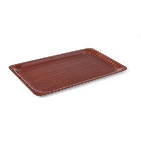   Tálca, téglalap alakú, csúszásmentes, laminált, AmerBox, Mahagóni, 330x430mm