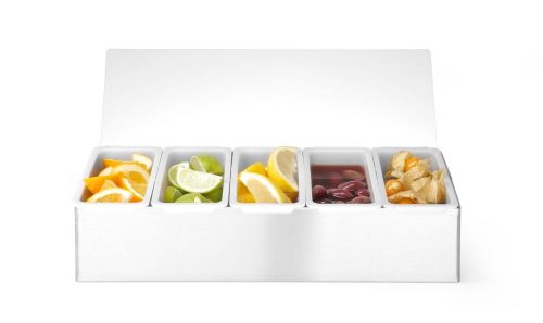 Alapanyag tároló doboz, BarUp, 5 tartály, 375x140x(H)90mm