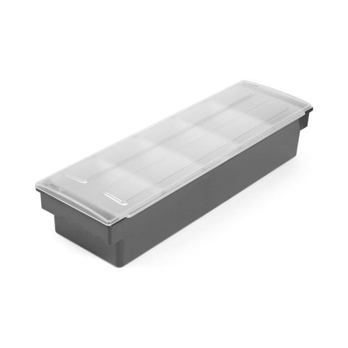 Alapanyag tároló doboz - 5 rekesz, BarUp, Fekete, 480x150x(H)100mm