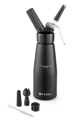 Habszifon Termékcsalád fekete, HENDI, Kitchen Termékcsalád, 0,5L, Fekete, ⌀80x(H)260mm