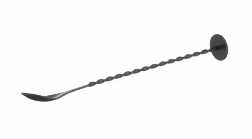 Keverőkanál zúzófejjel, BarUp, Fekete, 280x35mm