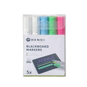   Tábla filctollak 6 mm, HENDI, 1 rózsaszín, 1 zöld, 1 kék és 2 fehér filctoll