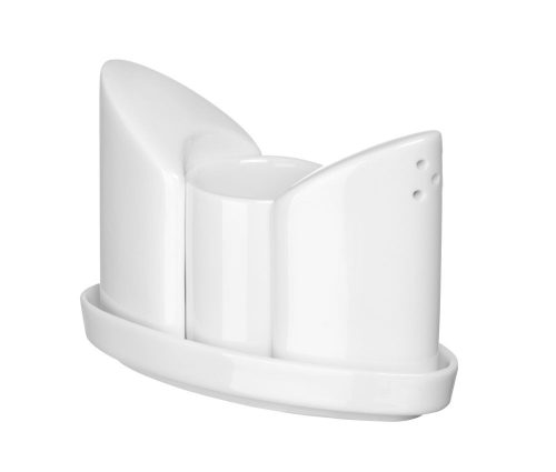 Fűszertartó készlet, HENDI, bors, só & fogpiszkáló, 125x54x(H)90mm