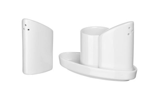 Fűszertartó készlet, HENDI, bors, só & fogpiszkáló, 125x54x(H)90mm