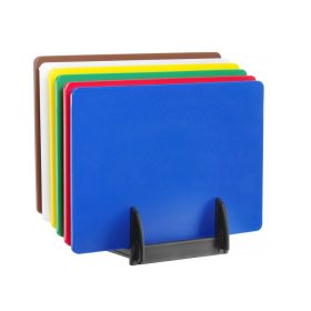   6 darabos HACCP vágódeszka-készlet tartóval, HENDI, 6 db., 450x300mm