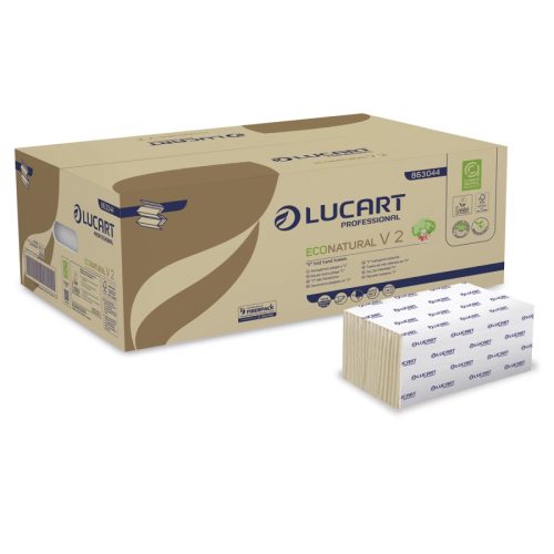 Lucart ECO Natural V hajtogatott kéztörlő 2 rétegű