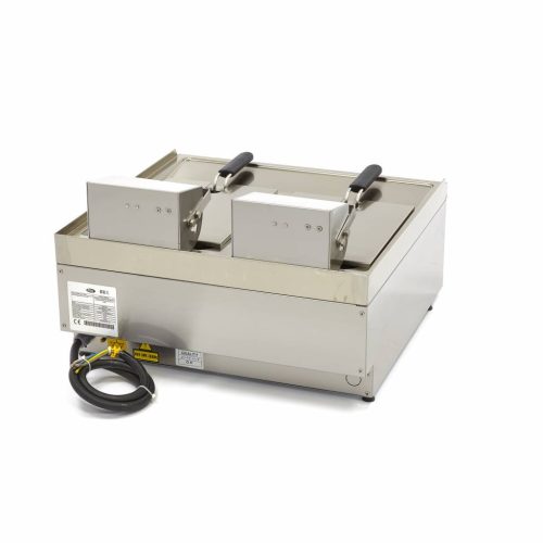 Fritőz - 2 x 10L - 2 kosár - lefolyócsappal - 400V