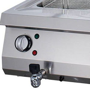 Nagy teherbírású fritőz - 2 x 12L - Elektromos - Dupla egység - lefolyócsappal - 70cm mélységű