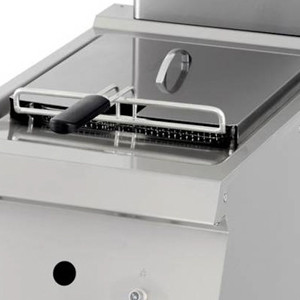 Nagy teherbírású fritőz - 1 x 12L - Gáz - Egyszemélyes - lefolyócsappal - 70cm mélységű