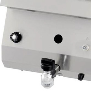 Nagy teherbírású fritőz - 1 x 12L - Gáz - Egyszemélyes - lefolyócsappal - 70cm mélységű