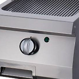 Nagy teherbírású grillsütő barázdált - gáz - egyszemélyes - 70cm mélységű