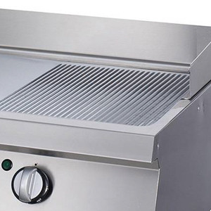Nagy teherbírású grillező 1/2 barázdált - elektromos - dupla egység - 70cm mélységű