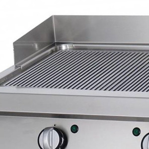 Nagy teherbírású grillsütő barázdált - gáz - dupla egység - 70cm mélységű