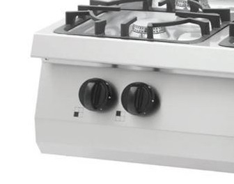 Heavy Duty főzőlap - 4 égő - kettős egység - 70 cm mély - 24 kW - gáz