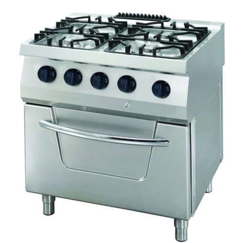 Heavy Duty tűzhely - 4 égő - kettős egység - 70 cm mély - 34 kW - gáz, sütővel