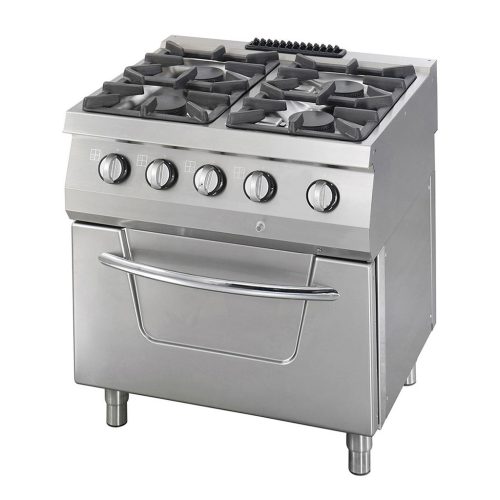 Heavy Duty tűzhely - 4 égő - kettős egység - 70 cm mély - 37 kW - gáz, sütővel