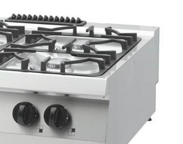 Heavy Duty főzőlap - 4 égő - kettős egység - 70 cm mély - 27 kW - gáz