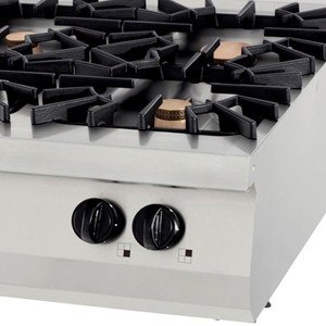 Prémium tűzhely - 4 égő - 40kW - gáz - dupla egység - 90cm mélységű