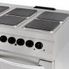 Prémium tűzhely - 6 égő - Elektromos - Háromszemélyes egység - sütővel - 90cm mélységű