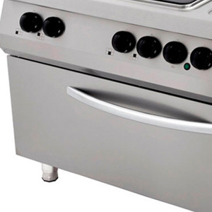 Prémium tűzhely - 6 égővel - Elektromos - Hármas egység - széles sütővel - 90cm mélységű