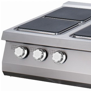 Prémium tűzhely - 6 égő - Elektromos - Hármas egység - 90cm mélységű