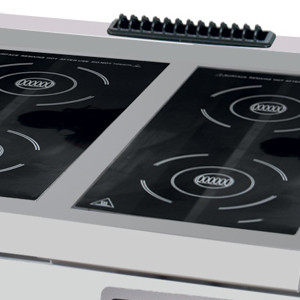 Prémium indukciós tűzhely - 4 égő - Elektromos - Dupla egység - 90cm mélységű