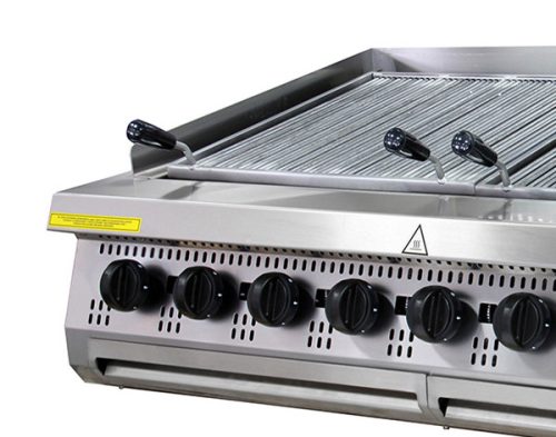 Premium Chargrill - 8 zónás - gáz - hármas egység - 90cm mélységű