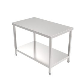 Munkaasztalok hátsó felhajtás nélkül, alsó polccal