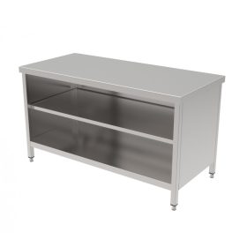   Nyitott tárolóasztalok köztes polccal, hátsó felhajtás nélkül