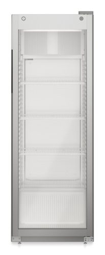 bruttó 347 iteres ezüst színű hűtőszekrény, üveg ajtóval